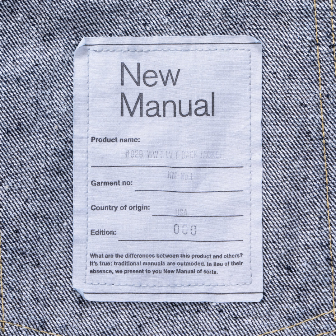 New Manual - #029 WW Ⅱ LV T-BACK JACKET ONE-WASHED