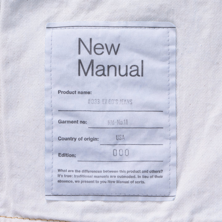 New Manual - #033 LV 60'S JEANS ONE-WASHED