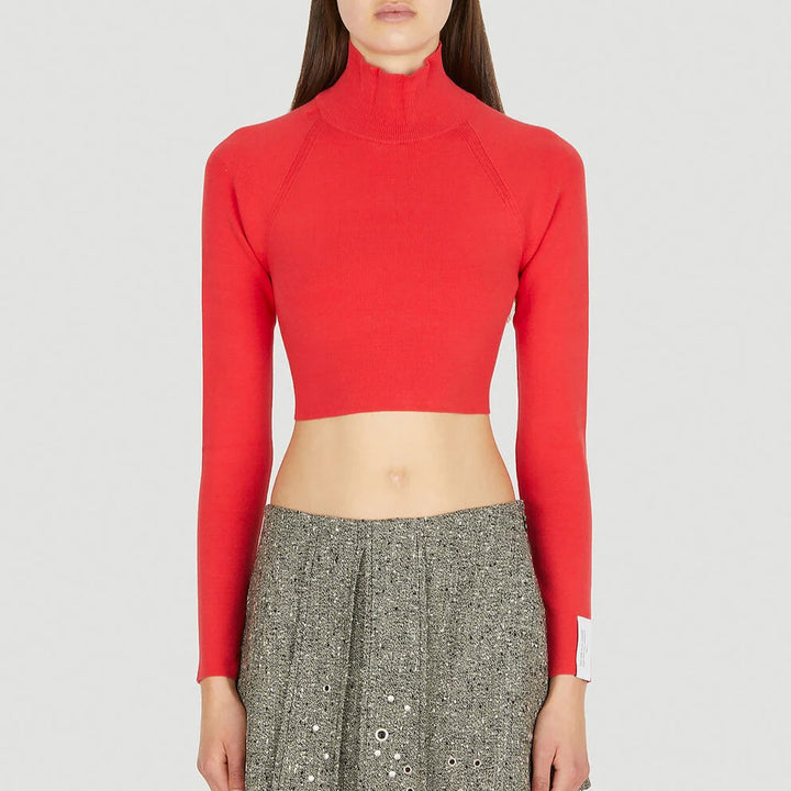 BACK RIBBON CROPPED MASK TOP