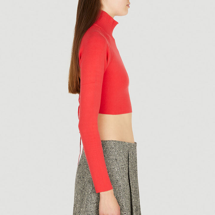 Back Ribbon Cropped Mask Top