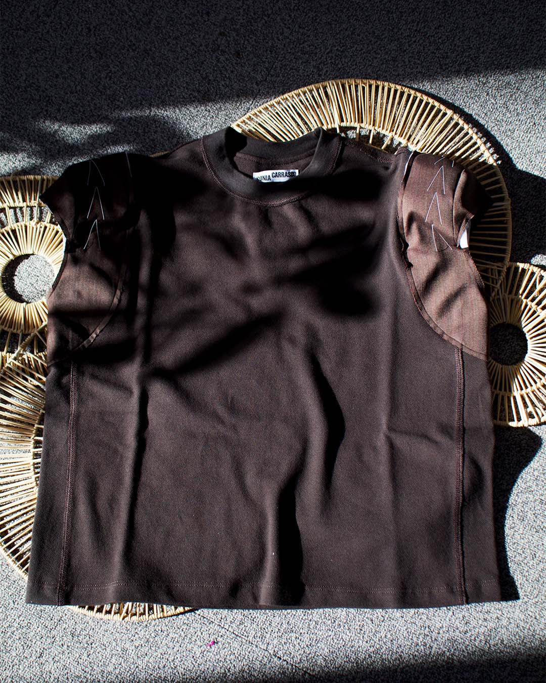 SONIA CARRASCO - TAILORED SHOULDERS PIQUE TOP