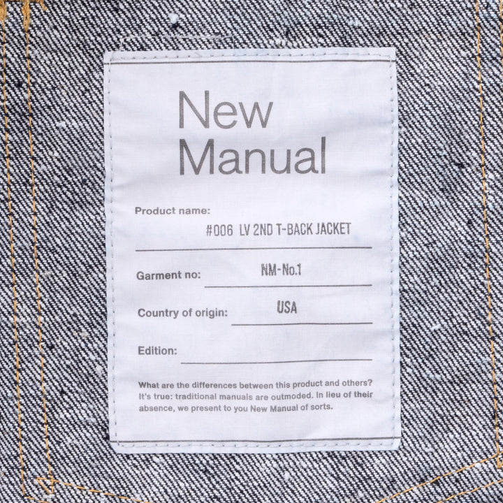 New Manual - #006 LV 2ND T-BACK JACKET ONE-WASHED