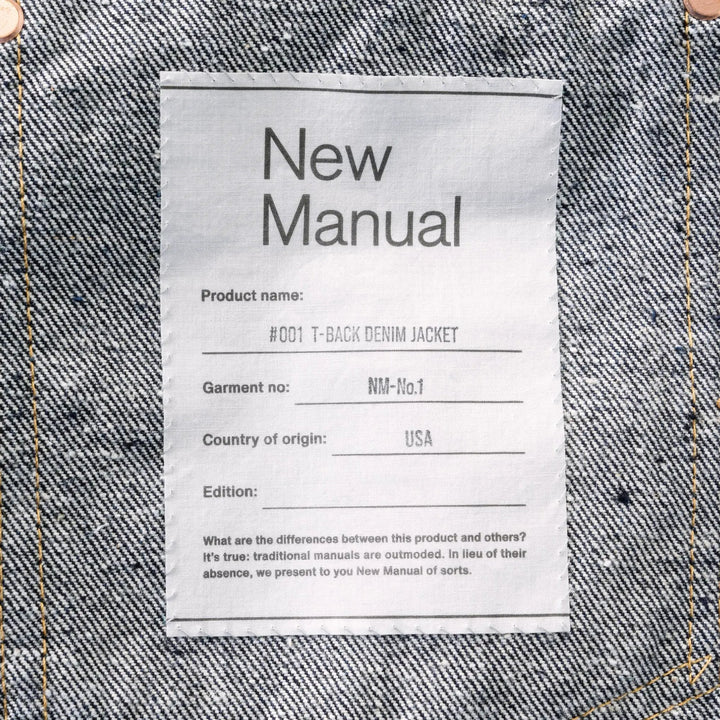New Manual - #001 T-BACK DENIM JACKET ONE-WASHED