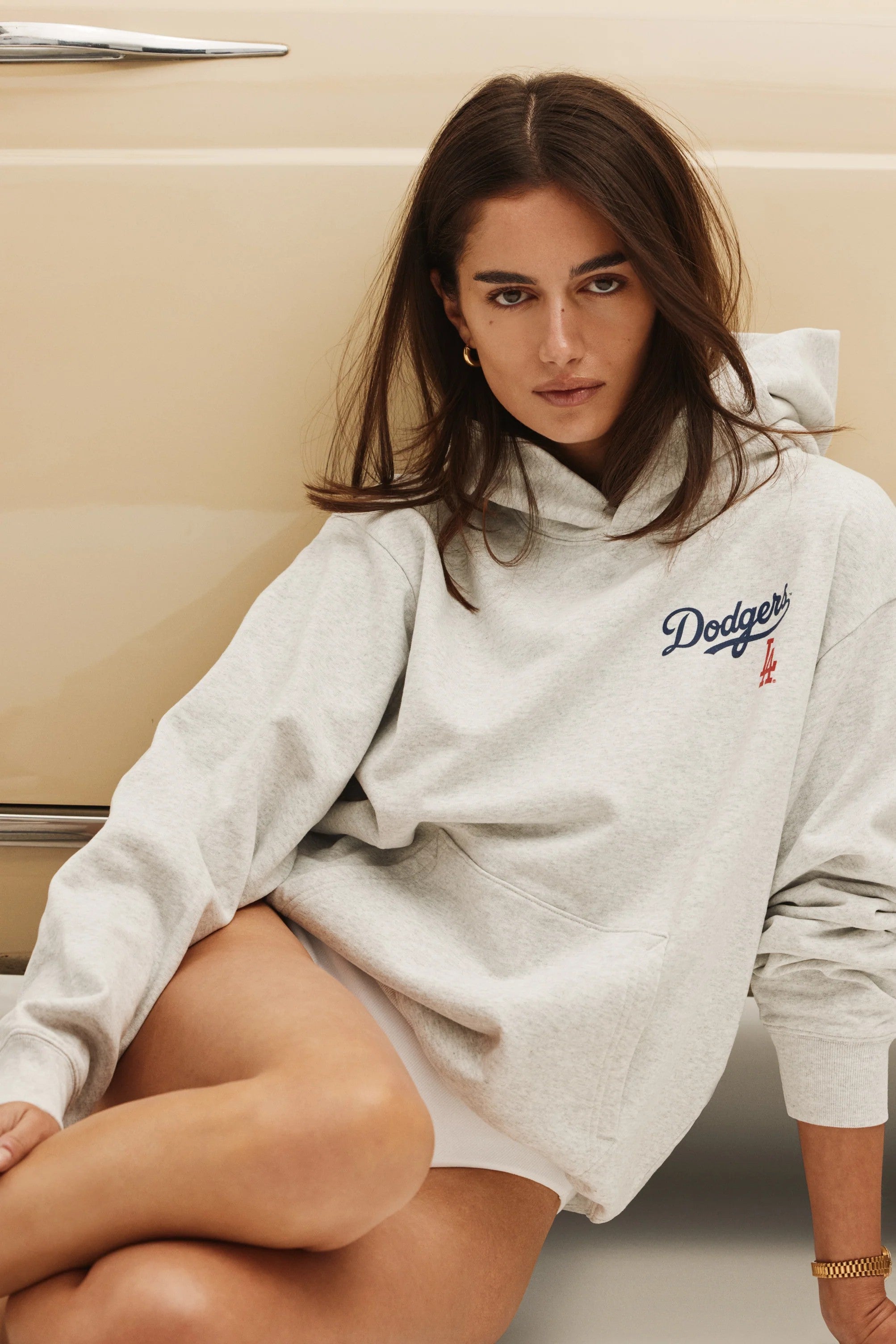 Sporty&Rich × 47 × Dodgers Serif Hoodie Dodgers Serif Hoodie | Why are you here?