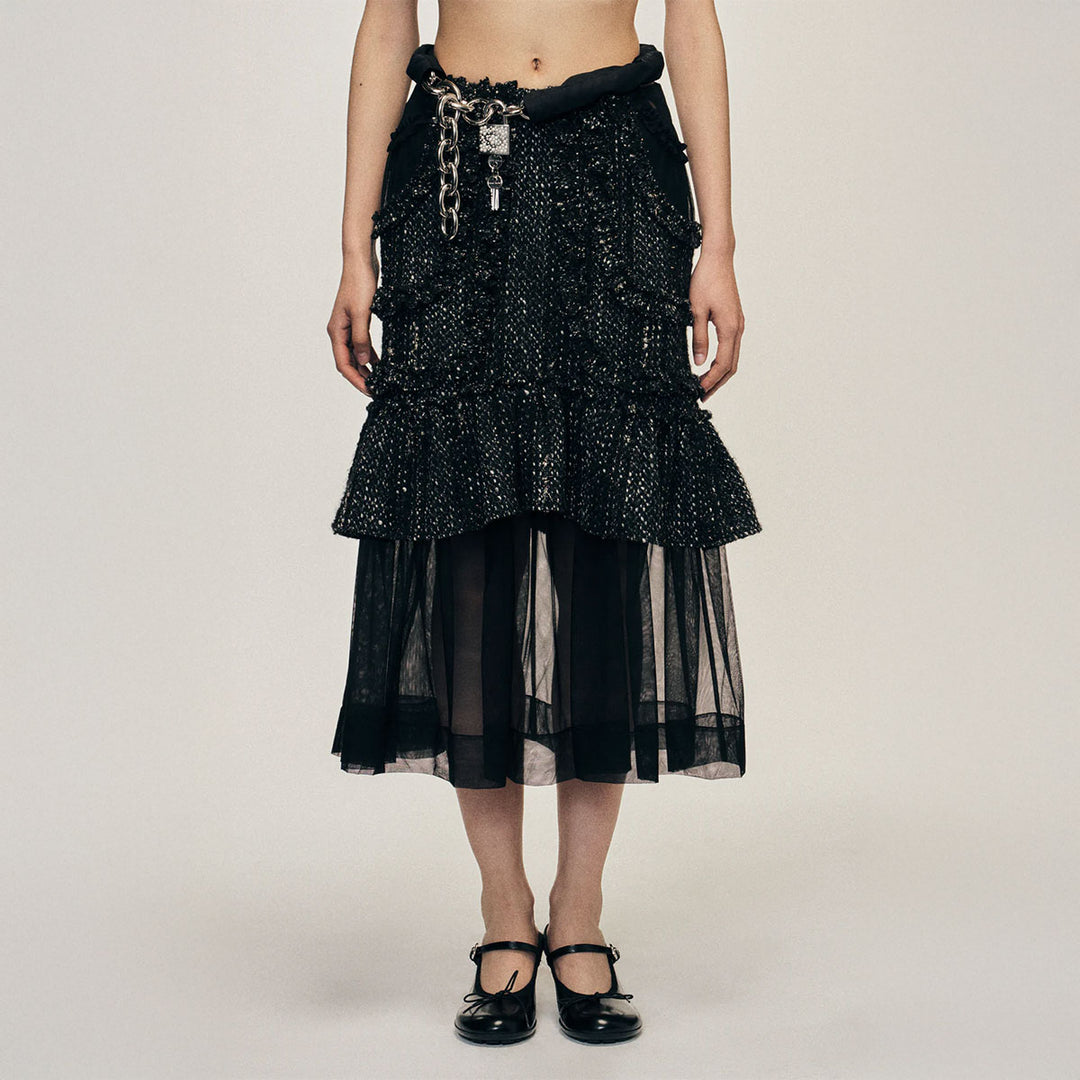 Simone Rocha - Multi Frill Patchwork Fray Skirt