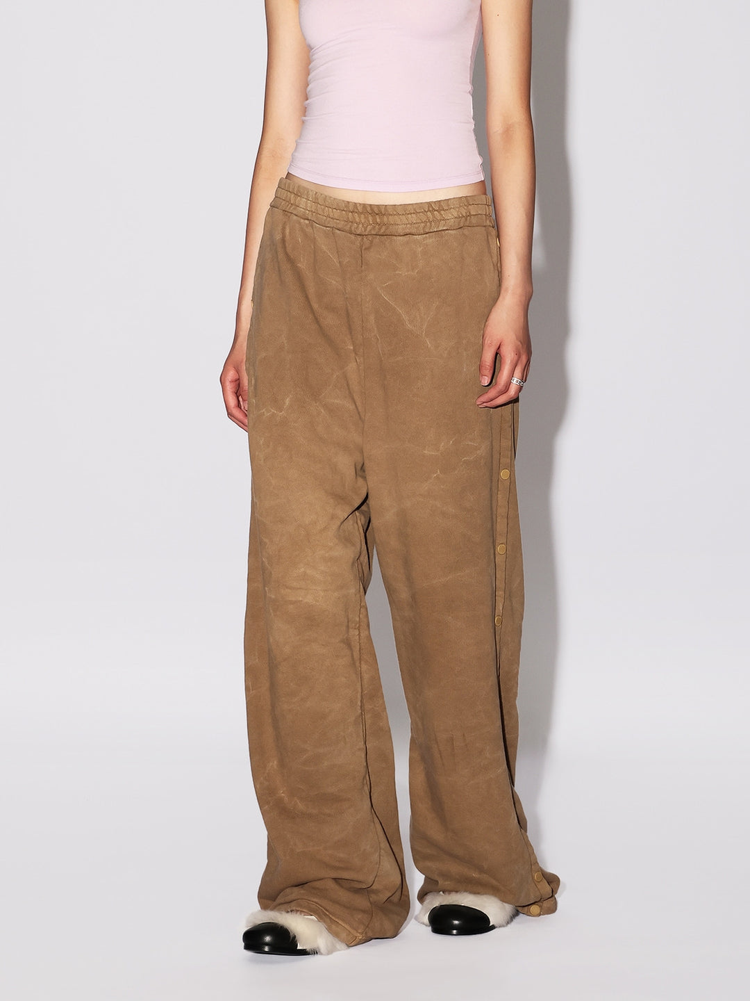 WASHED SIDE OPEN SWEAT PANTS