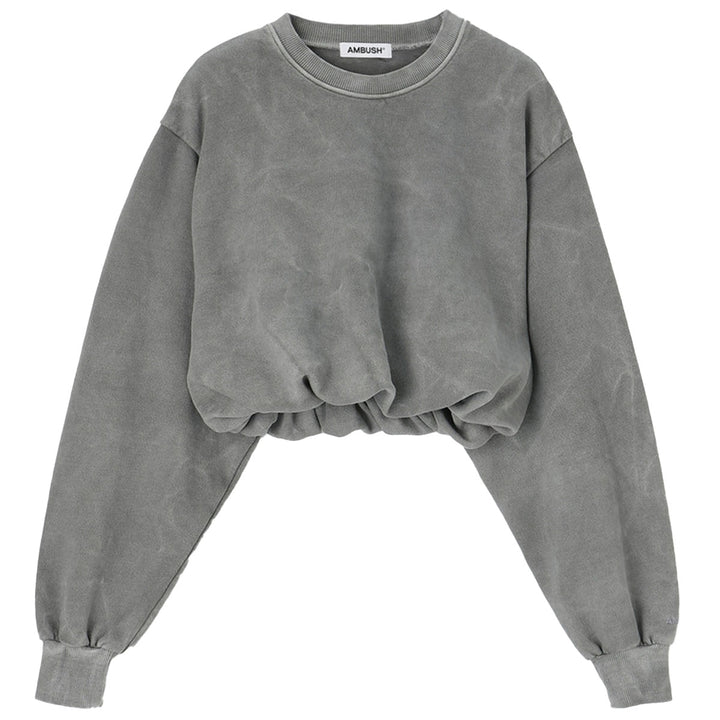 WASHED CROPPED CRENECK SWEATSHIRT
