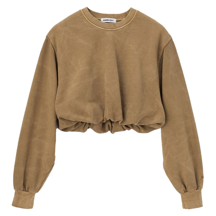WASHED CROPPED CRENECK SWEATSHIRT