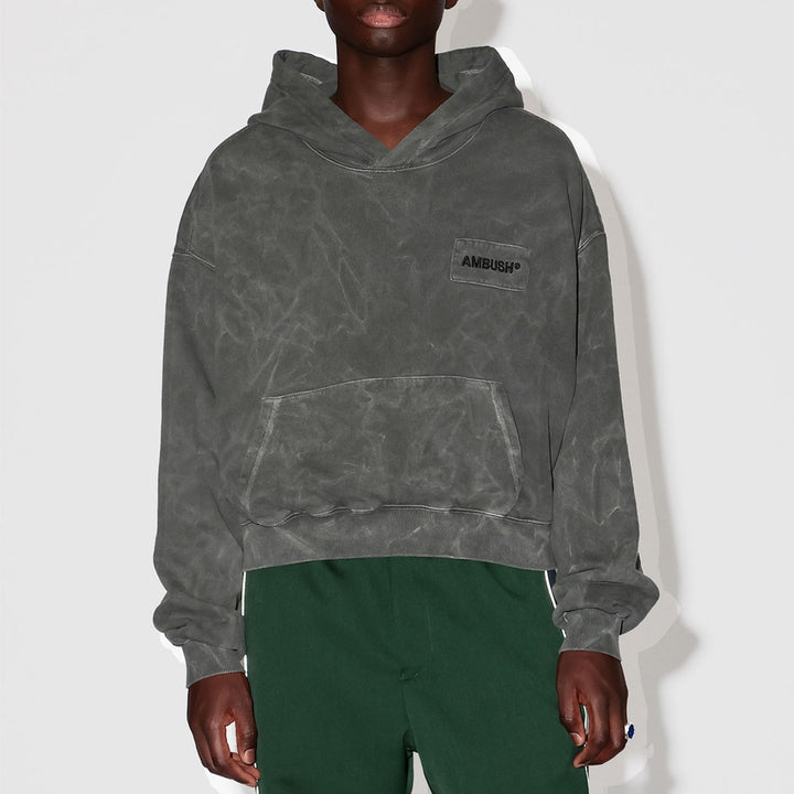 WASHED CROPPED HOODIE