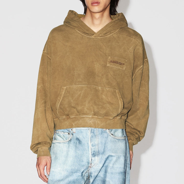 WASHED CROPPED HOODIE