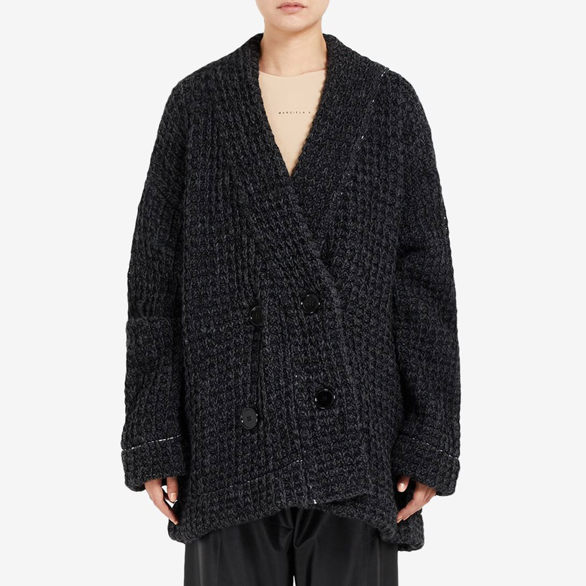 Waffle knit cardigan – Why are you here?