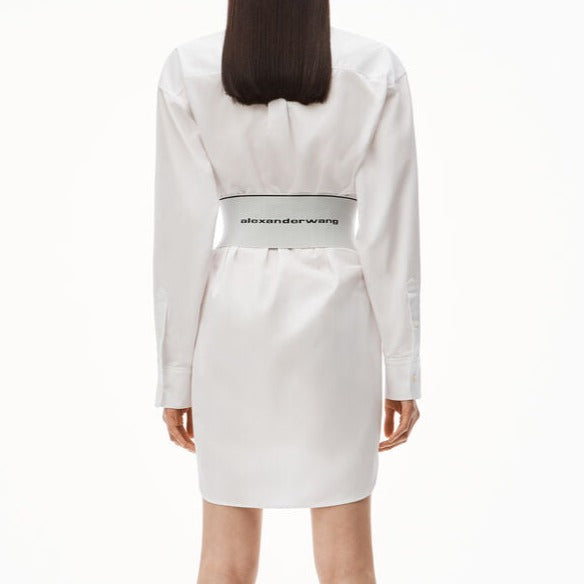 コットンポプリン ロゴエラスティック ドレス