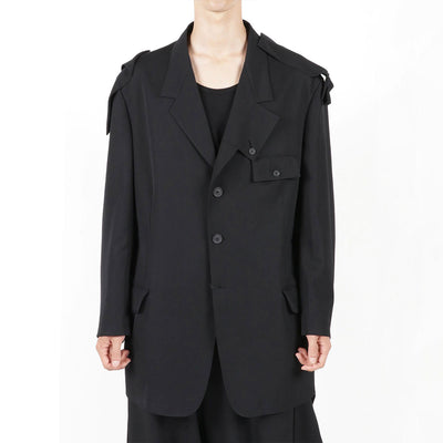 W/GABARDINE SQUARE TAB JACKET - Why are you here?