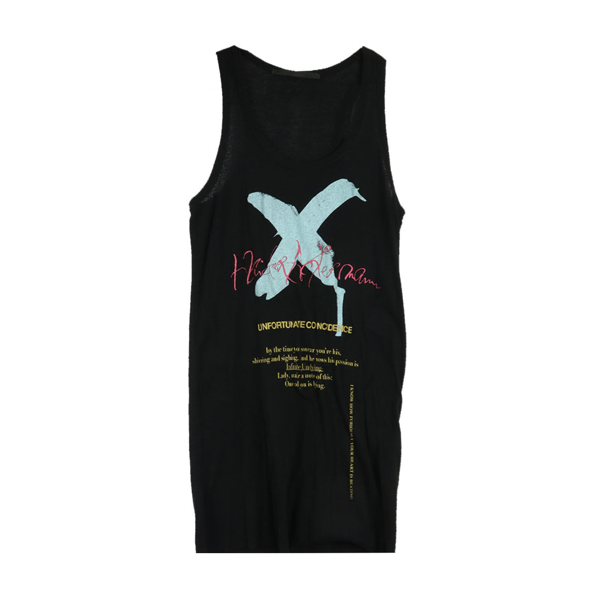PRINTED HIGH NECK TANKTOP - Why are you here?