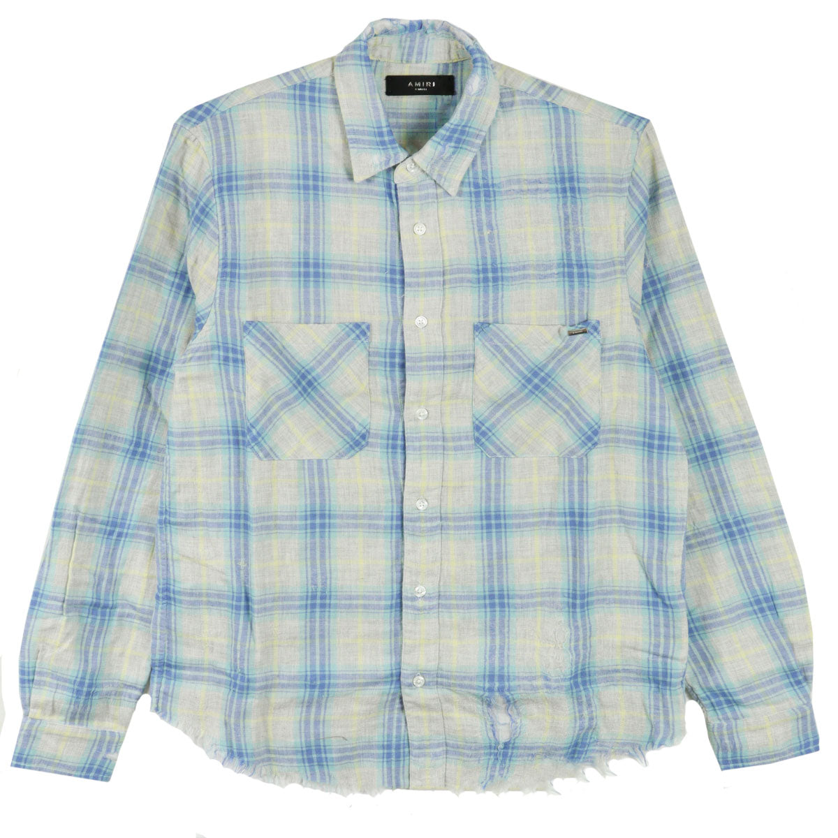 DOUBLE FACE DISTRESSED PLAID SHIRT - Why are you here?
