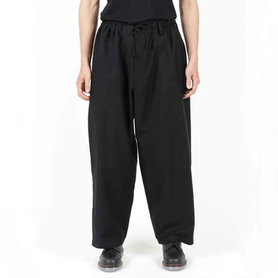 COTTON TWILL WIDE STRINGS PANTS - Why are you here?