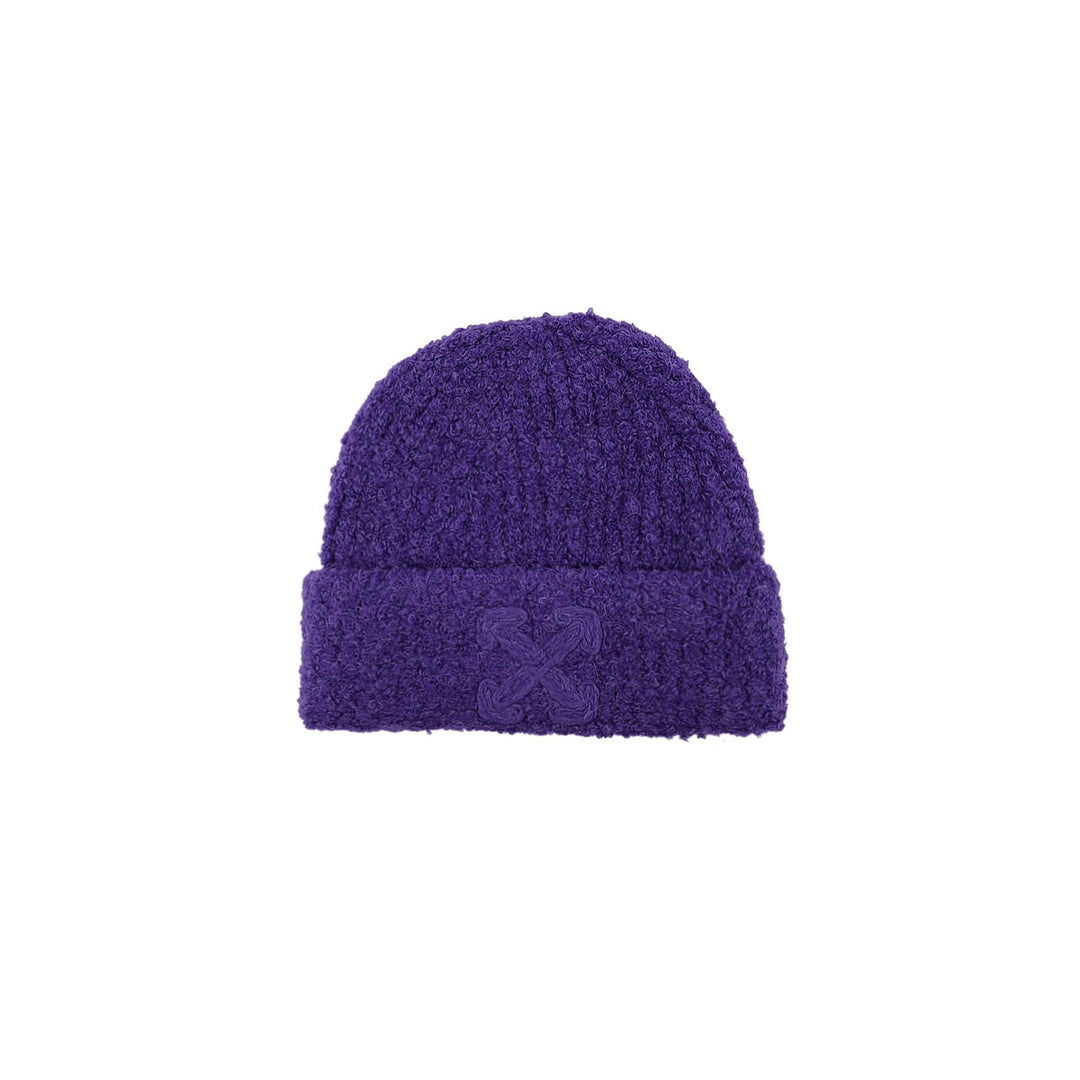 ARROW BOUCLE KNIT BEANIE - Why are you here?