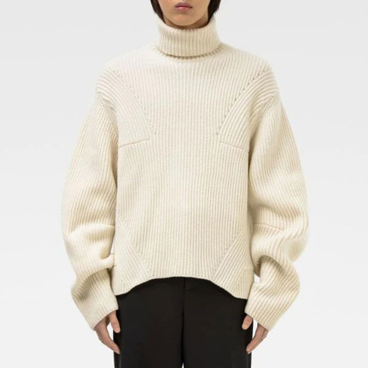KNIT RIB TURTLE NECK - Why are you here?