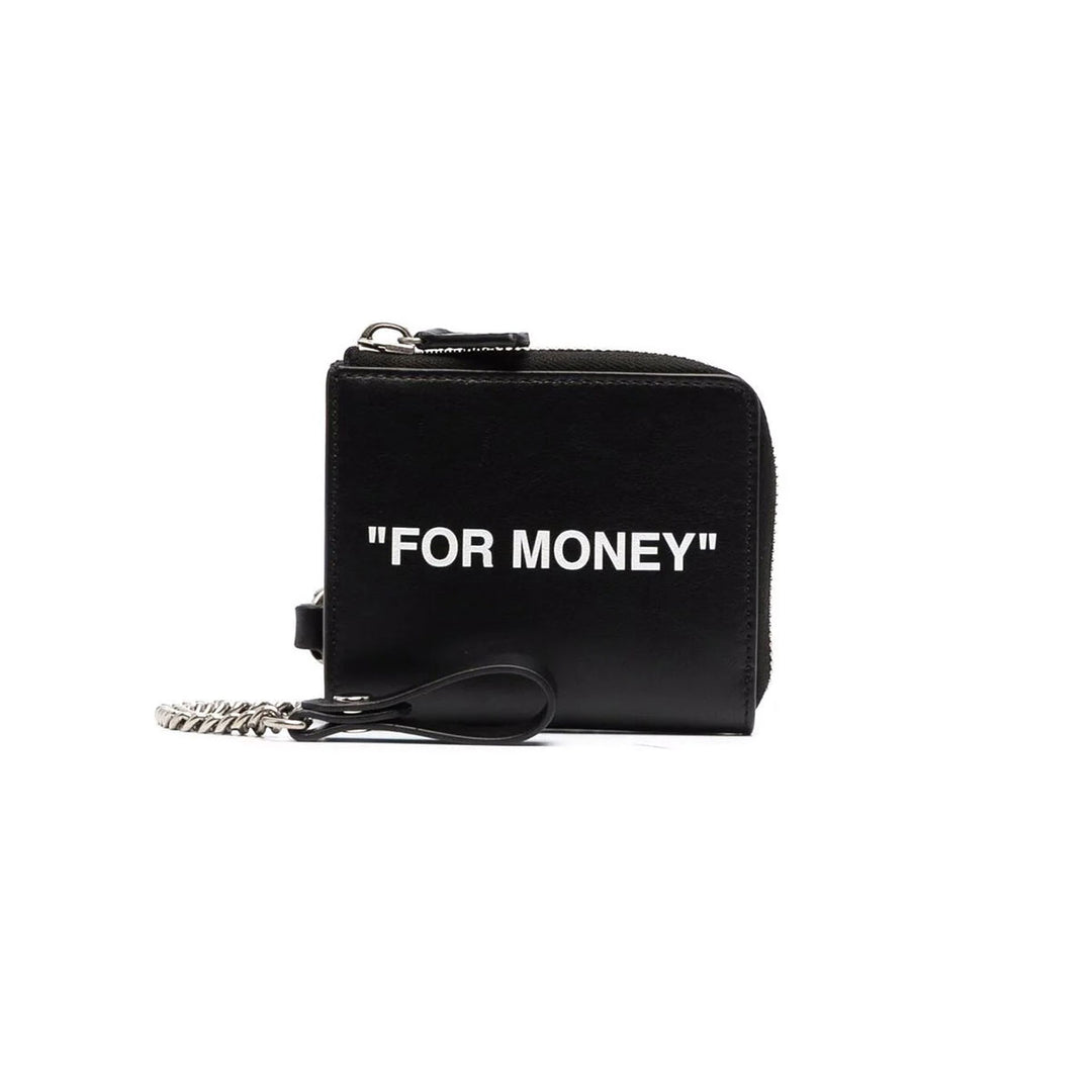 Calf Skin Quote Chain Wallet - Why are you here?