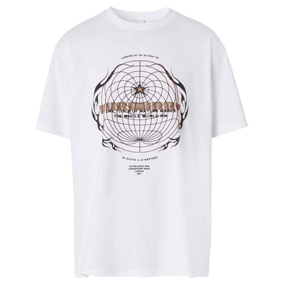 ロゴグラフィックプリント コットン オーバーサイズTシャツ - Why are you here?