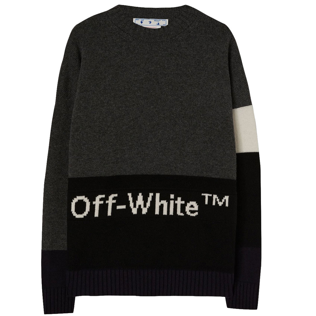 COLOR BLOCK OFF CREWNECK - Why are you here?