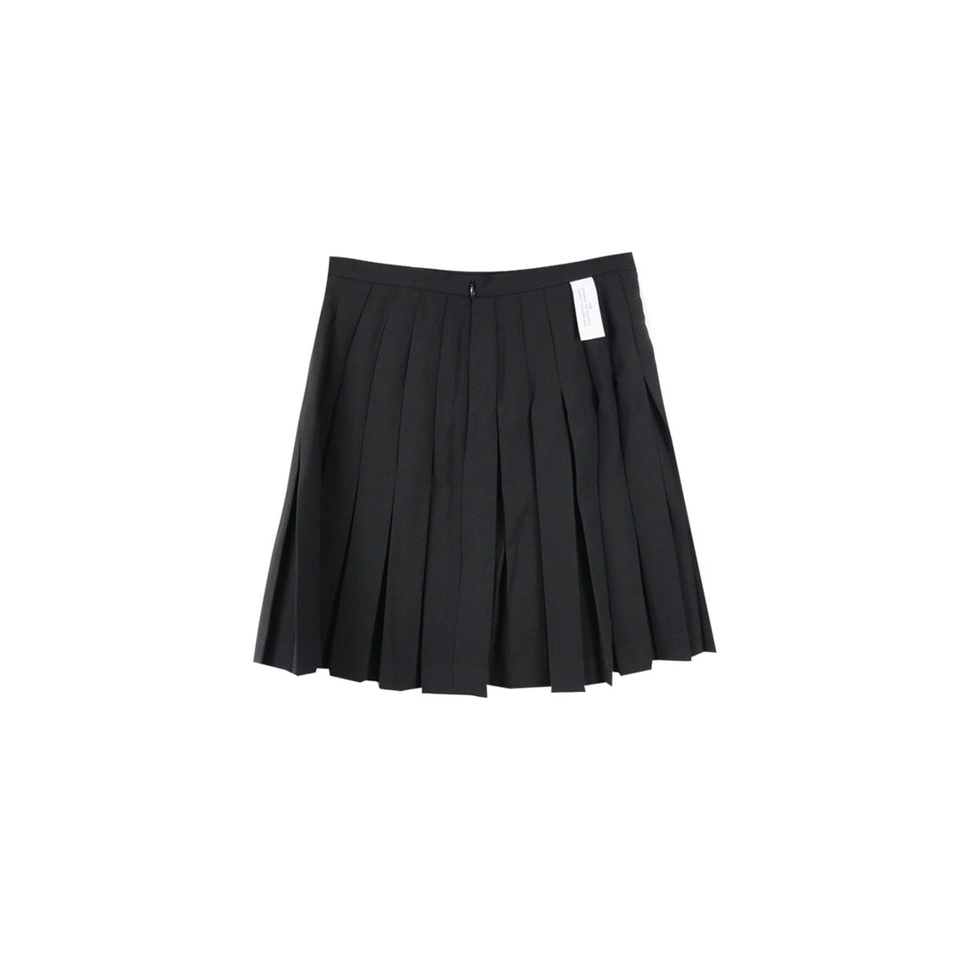 BOX PLEAT MINI SKIRT W/ BELT STRAPS - Why are you here?