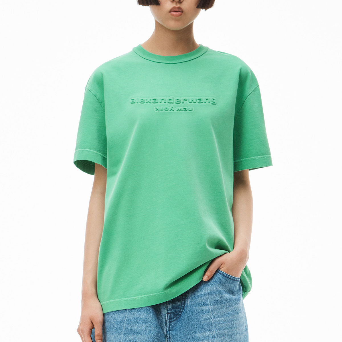 コンパクトジャージー エンボスロゴtシャツ - Alexander Wang