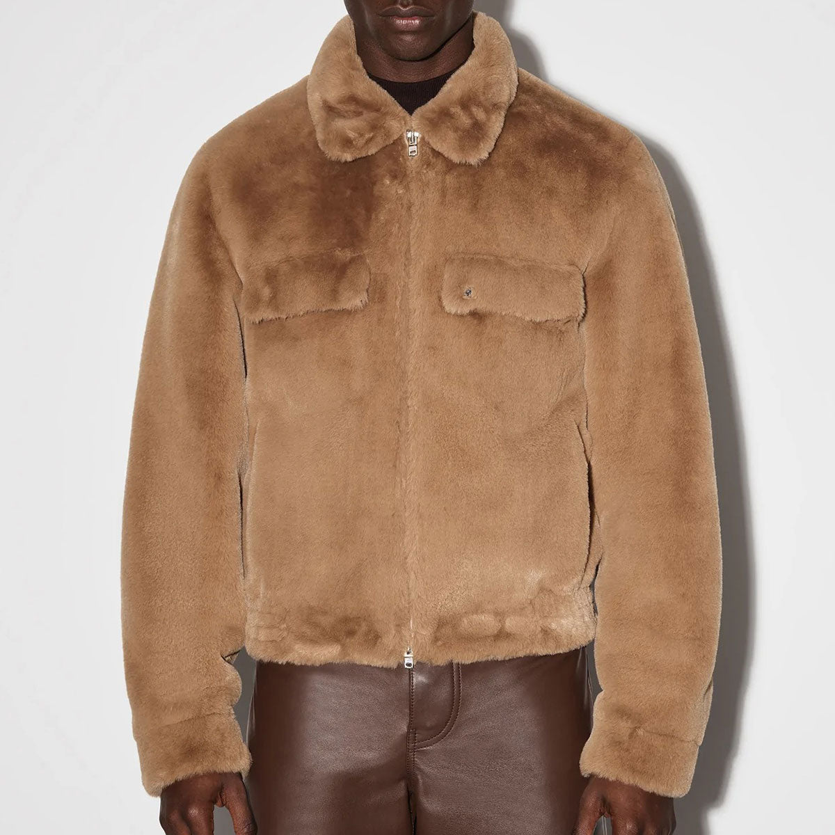 FAUX FUR ZIP BLOUSON - Why are you here?