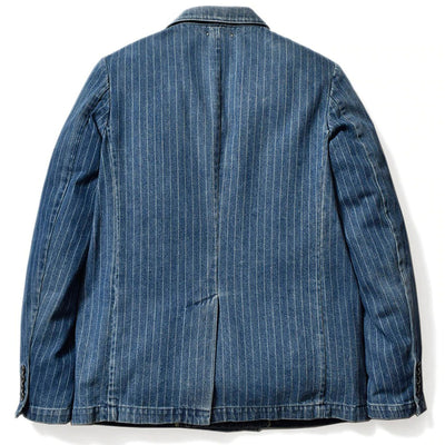 Discharge Chalk Stripe Denim D/B JKT - Why are you here?
